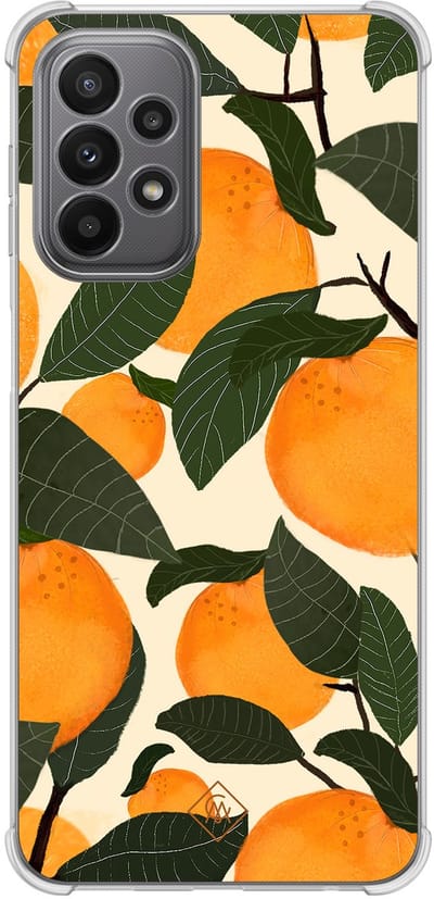 Casimoda® hoesje - Geschikt voor Samsung Galaxy A23 - Oranges - Shockproof case - Extra sterk - Siliconen/TPU - Multi, Transparant