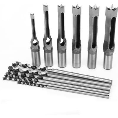 6 Stuks Vierkante Gatenzaag Boorbeitel Houtbewerkingsgereedschap