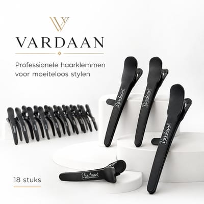 Vardaan Haarklem 18 Stuks Zwart – Haarklemmen – Grote Haarklem – Haarklem Zwart – Afdeelklemmen – Kappersklem – Professionele Haarklemmen – Krokodillen Haarklem – Haircrips – Afdeel Klem – Stevige Klem – Salon – Kappers Klemmen – Anti-Slip Klem