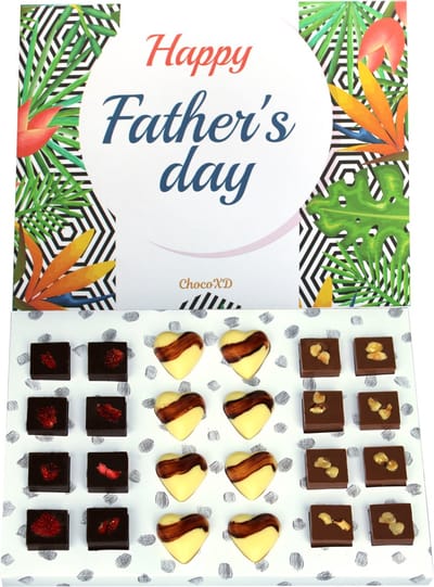 Vaderdag chocolade - Chocoladecadeau voor Papa - Fairtrade - Handgemaakte chocola kado - brievenbuspakje - Father's day gift