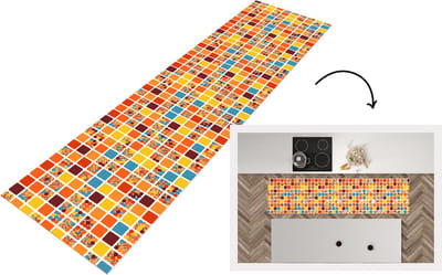Keukenloper - Loper keuken - Patronen - Seventies - Stad - 200x50 cm - Keukenloper vinyl