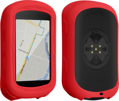 kwmobile hoes geschikt voor Garmin Edge 840 / Edge 540 - Siliconen beschermhoes voor fietsnavigatie - rood