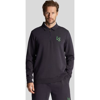 Lyle & Scott Heren Golf LS Logo 1/4 Zip Sweatshirt in Marineblauw
