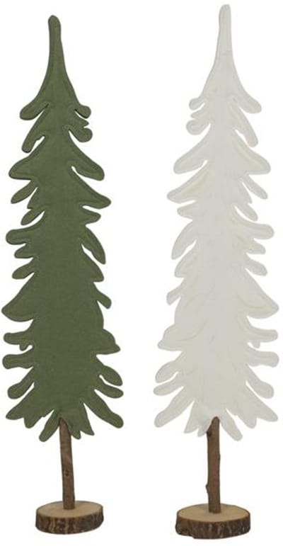 Beeld Vilt kerstboom op stam groen H62cm