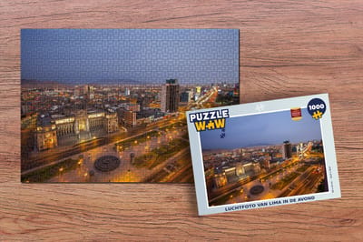 Puzzel Luchtfoto van Lima in de avond - Legpuzzel - Puzzel 1000 stukjes volwassenen