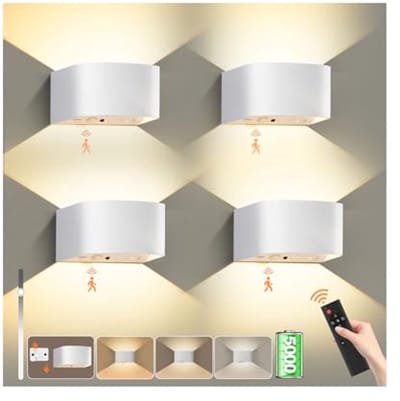 Draadloze wandlamp met bewegingssensor - Oplaadbare ledlamp zonder stroomaansluiting - Instelbare helderheid en kleurtemperatuur - Ideaal voor trap, hal, garage