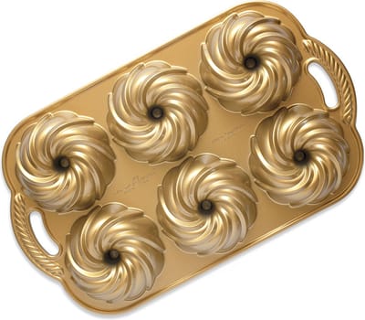 Tulband Bakvorm "Pirouette bundtlette" - Nordic Ware | Premier Gold