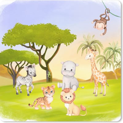 Muismat 20x20 cm - Mousepad Jungle - Dieren - Liaan - Muismatten