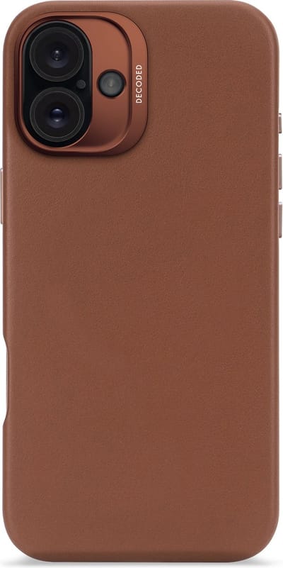 DECODED Leren Hoesje Geschikt voor iPhone 16 Plus - Gemaakt van Premium ECCO Leer - Geschikt voor MagSafe - Bruin