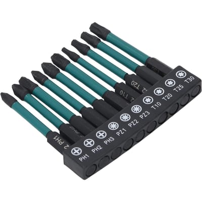 10 Stuks 14in Zeskant Schacht Schroevendraaier Bit Set Zwart Fosfateren S2 Legeringsstaal Slagvast Driver