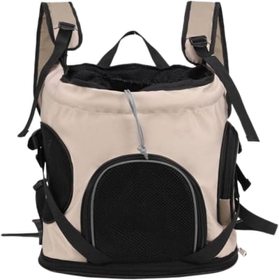 Draagbare Dierenrugzak - Reistas Huisdier - Veilig Transport - Optimale Luchtcirculatie - 38x22x40 cm - Kaki