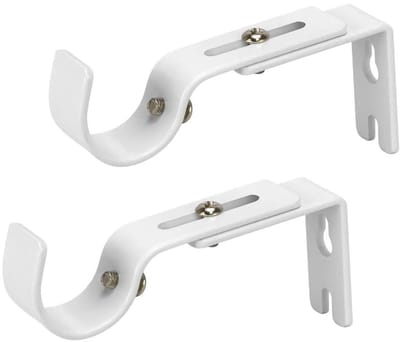 Premium gordijnroedebeugels - 2-pack verstelbare wandbevestigingen, gordijnroedehouders voor 1 inch roede (Wit)