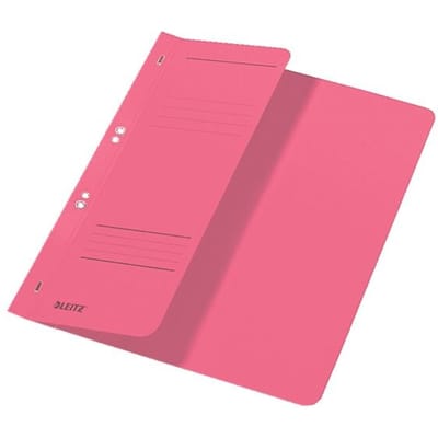Snelhechtmap Leitz 3740 A4 1/2 voorblad + 2 gaats 250gr karton rood 50ST