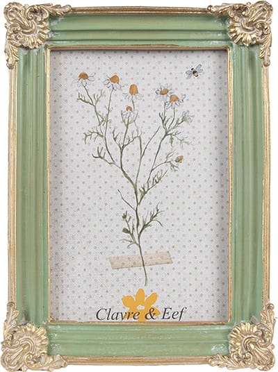 Clayre & Eef Fotolijst 10x15 cm Groen Polyresin