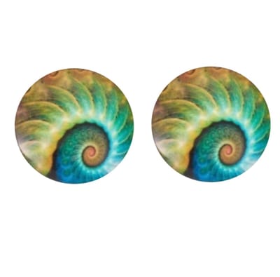 Clip oorbellen fosiel vorm- groen- 2.5 cm- geen gaatje- Charme Bijoux