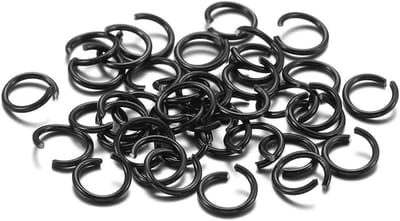 Kleurige Open Buigringen voor DIY Sieraden - 300 Stuks Aluminium Binding Ringen voor Kettingen, Oorbellen en Armbanden, 10mm Zwart