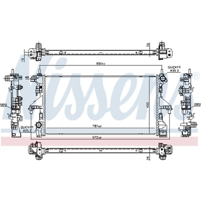 Radiator, motorkoeling NISSENS 606554