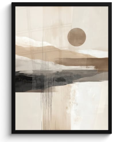 Poster in lijst - Fotolijst 60x80 cm - Posters - Minimalistisch - Landschap - Dimensie - Posterlijst zwart - Decoratie - Wanddecoratie woonkamer - Muurdecoratie slaapkamer