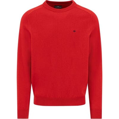 Fynch-Hatton Trui Supersoft Lambswool O-Neck Garnet Red / male