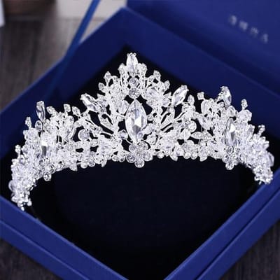 Barokke luxe strass kralen hart bruids tiara's kroon verzilverd kristal diadeem kronen hoofdband bruiloft haaraccessoires white