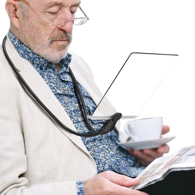 Unyqoos® Vrijstaande leesloep met flexibele hals voor handsfree gebruik bij lezen en hobby's