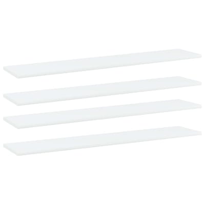 vidaXL - Wandschappen - 4 - st - 100x20x1,5 - cm - bewerkt - hout - wit