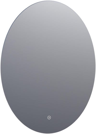 Saniclass Select spiegel ovaal 60x80cm met geborsteld aluminium zijden inclusief LED verlichting met touchscreen schakelaar