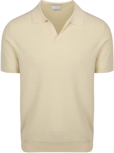 Profuomo Poloshirt Riva Structure Ecru - Maat XL - Heren