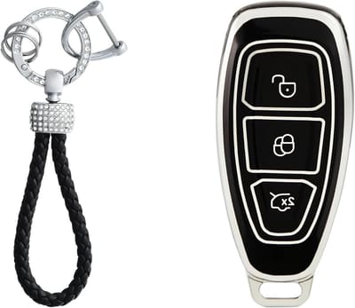 Auto Sleutel Cover en Sleutelhanger Bescherming, Geschikt voor Ford Fiesta, Focus, Kuga, Fusion en Meer, Duurzaam en Stijlvol Ontwerp
