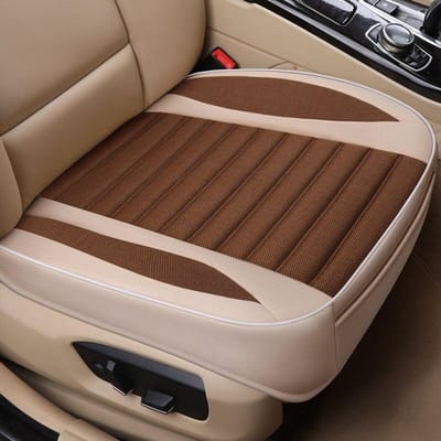 Autostoelhoes Vlas Kussen Seizoenen Universeel Ademend voor de meeste vierdeurs sedan SUV Ultra-luxe autostoelbescherming koffie