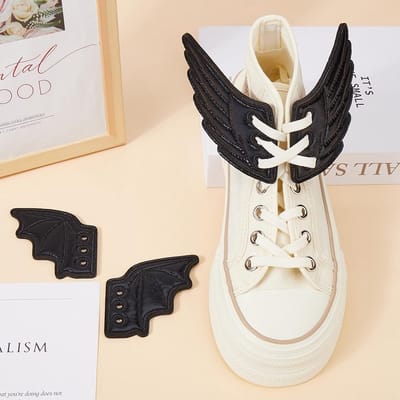 Allecto - Schoen vleugels - Accessoire voor schoenen - Decoratieve bedels - Lente groen - Engel vleugels - Geschikt voor sneakers - 2 paar