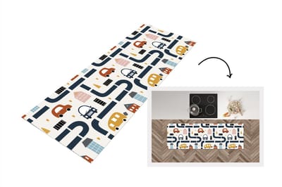 Keukenloper - Loper keuken - Design - Jongens - Auto - Kinderen - 150x50 cm - Keukenloper vinyl