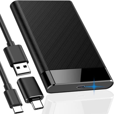 Externe behuizing voor 2,5 inch HDD SSD harde schijf, USB 3.0, SATA III, 7mm/9,5mm, Type-C verlengkabel