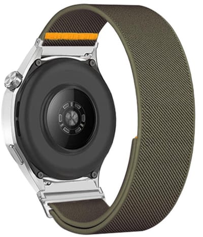 Nylon bandje - geschikt voor Garmin Venu 2s / 3s / 4 (41mm) / Vivoactive 4s / Forerunner 255s / 265s - Huawei Watch GT 5 Pro - 42mm / GT 6 / GT 5 / GT 4 - 41mm - army groen