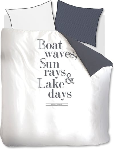 Riviera Maison Lake Days dekbedovertrek - Tweepersoons - 200x200/220 - Marineblauw