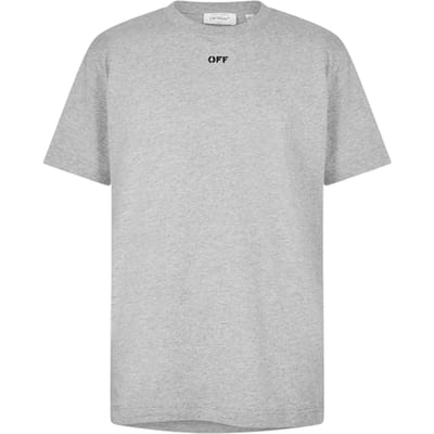 Off White Heren-T-shirt met korte mouwen en zonder logo (Lichtgrijs)