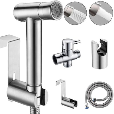 Bidet Douche Set - Toilet Douche - Persoonlijke Hygiëne - Roestvrij Staal - Standaard Maat - Zilver