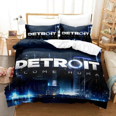 3D Print Game Detroit Become Human Beddengoed Set Dekbedovertrek Bedset Dekbedovertrek Kussensloop Dekbed King Queen Size Jongens Volwassene 70x133cm 2pcs