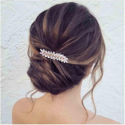 Haarspeld Kristal - Bruiloft Hoofddeksel - Feestelijke Gelegenheid - Hoogwaardige Legering - 10 x 2 cm - Goudkleurig