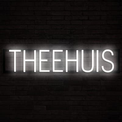 THEEHUIS - Lichtreclame Neon LED bord verlicht | SpellBrite | 71,64 x 16 cm | 6 Dimstanden & 8 Lichtanimaties | Reclamebord neon verlichting