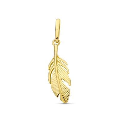 New Bling - 9NBG-0929 - 14K geelgouden Hanger – Veer – Dames Hanger