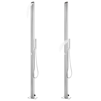 vidaXL - Buitendouche - met - bruine - basis - 225 - cm - roestvrij - staal