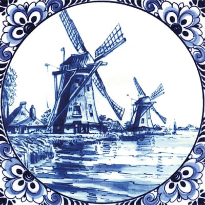 Tegelsticker Delfts Blauw met molen. Voor badkamer, keuken en toilet. Uniek design, nergens anders verkrijgbaar. Gemaakt van vinylfolie. Eenvoudig aanbrengen en verwijderen.