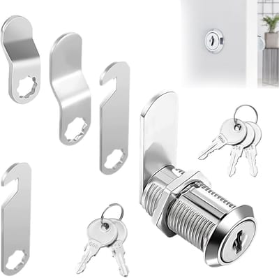 Veiligheidsset voor kastdeuren met 5 verschillende sluitplaten, 16 mm, inclusief 5 sleutels voor optimale bescherming