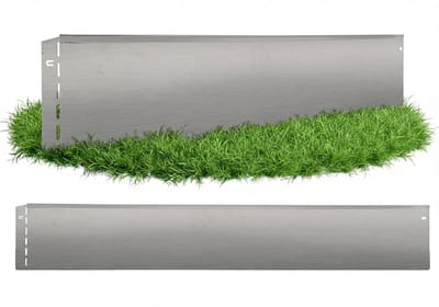 GartenAZ Borderrand - Gazonrand van Verzinkt Staal - Flexibele Montage - Zilver - 100cm x 20cm (45 stuks)
