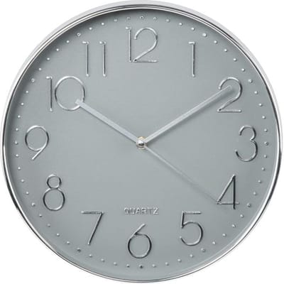 Hama Wandklok "Elegance", Ø 30 cm, geluidsarm, zilver/grijs