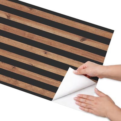 Coloray Meubel Wrap Folie - Bruin Meubelfolie - 50x100 cm - Decoratiefolie Zelfklevend Houten latten - Meubelfolie Zelfklevend - Industrieel / Loft Meubelfolie - Wrapfolie Keuken - Wanddecoratie - Texturen