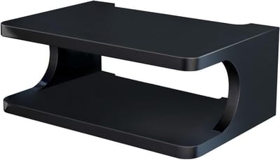 lalago Wifi Router Storage Box, Wall Mount for Wi-Fi Router, Router Cabinet, TV Consoles, Route Router Shelf, Rack for Wi-Fi Router and Phone, DVD Rack Wall, Wall Decoration (Black)