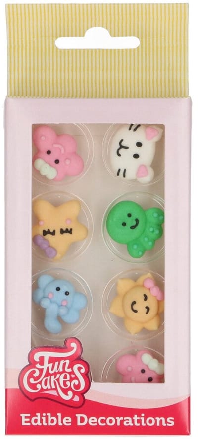 FunCakes Suikerdecoraties - Kawaii - Set/8 - Eetbare Taartdecoratie