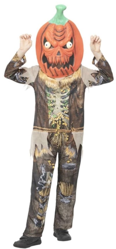 Smiffys - Pumpkin Scarecrow Reaper Kinder Kostuum - Kids tm 6 jaar - Multicolours